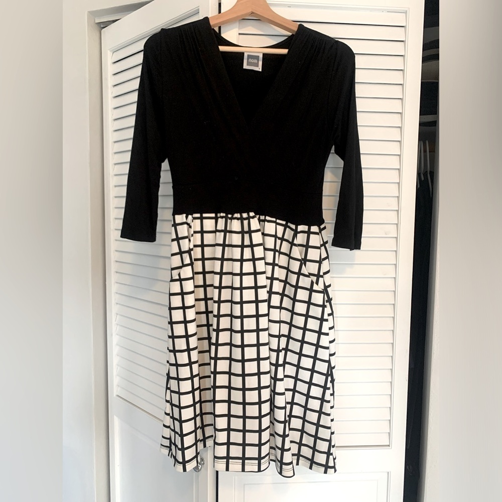 Nom black and ivory maternity dress